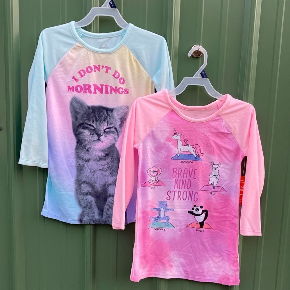 Girls Long Sleeve Fleece PajamaโLounge Sleep Nightgown Size XSโ(4/5)